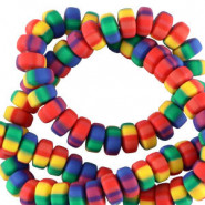 Polymeer kralen rondellen 7mm - Multicolour rainbow